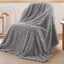 Super Soft Fleece Throw Blanket For Couch Or Bed - 3D Ribbed Jacquard Decorative Blankets - Cozy Soft Lightweight Fuzzy Flannel Blanket Suitable For All Seasons Fleece Blanket For Couch - Super Soft Cozy Throw Blankets For Women - Grey - View 1
