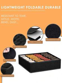 1pc,Drawer Organizer Divider Foldable Closet Storage Organizer Basket, And Fabric Organization Bins For Clothes, Underwear, Bras, Ties, Accessories, Socks - Multicolor - View 15