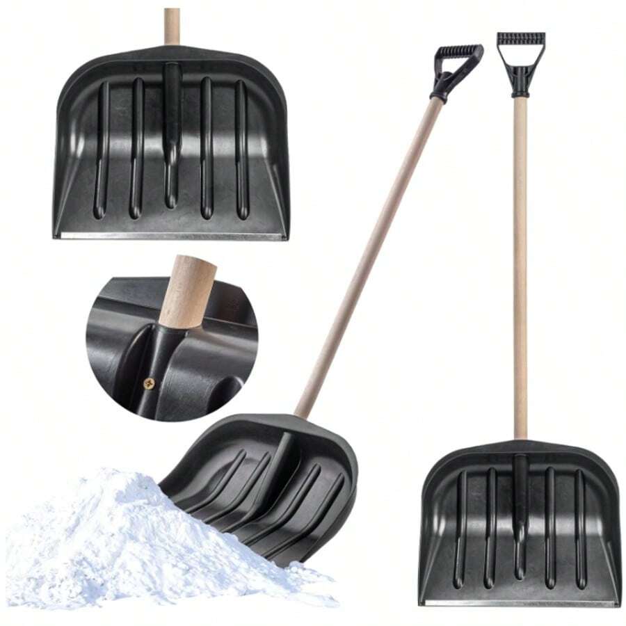 Łopata do śniegu D-Grip – wydajne narzędzie do usuwania śniegu do użytku domowego zimą - Czarne - Zobacz 1