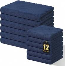 12 Pack Kitchen Dish Cloths (10 X 10 Inches, Cream Yellow), Super Soft And Absorbent Coral Velvet Dish Towels, Nonstick Oil Fast Drying Microfiber Cleaning Cloth, No Lint Household Dishcloths, 2025 - 藏蓝色 - 查看 16