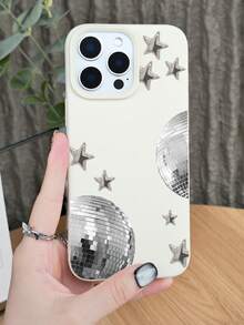 GALLAPLE Retro Disco Star Phone Case Y2K Style Shiny Pattern Drop-Proof Shockproof Scratch-Resistant Protective Cover  Compatible With Iphone 17Promax/17Pro/17AIR/17/16Promax/16Pro/16Plus/16/15Promax/15Pro/15Plus/15/14Promax/14Pro/14Plus/14/13Promax/13Pro/13/12Promax/12Pro/12/11Promax/11Pro/11/XSMAX/X/XS - Grey - View 4
