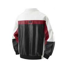 Men's JacketNew Arrival Men's Plus Size Leather Jacket Loose Fit High-Quality Motorcycle Coat Fashion Brand Men's Clothing - 黑色 - 查看 2