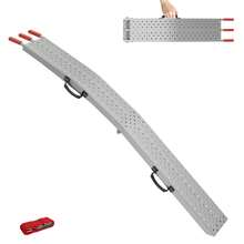 VA-Cerulean 1/2x Foldable Loading Ramp, Foldable Loading Ramp Max. 200 Kg Per Piece, Foldable Loading Ramp Max. 400 Kg Per Pair, Non-Slip Loading Rail, Car Loading Ramp 195 X 22.5 X 4 Cm For ATV Quad Car Motorcycle Trailer Lawnmower Lawn Tractor - Silver 1 Piece - View 2