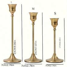 3/6/12/30 Pcs Gold Metal Candle Holders, Candle Stands, Suitable For Fireplace, Party, Christmas, Halloween, Dinner, Wedding, Anniversary, Birthday And Other Occasions, Can Be Used As Tabletop Center Decor (Candles Not Included)