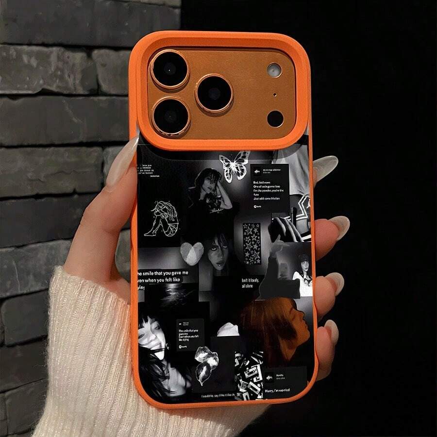 Butterfly English word for Man woman patterned Simulated leather anti slip and anti fall TPU phone case, Designed to Fit for models 17, 16, 15, 14, 13, 12, 11, X, XS, And others. Christmas and Thanksgiving gifts for friends and family., - ãªã¬ã³ãž - ãã§ãã¯ãã 1