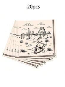 10pcs/20pcs/50pcs Cowboy Party Plates Cups And Napkins Tableware For Western Birthday Supplies First Rodeo Bachelorette Themed Paper Dessert Plates Western Party Cowboy Ranch Dinnerware Set For Wild West Birthday Party Decorations - Multicolor - View 12