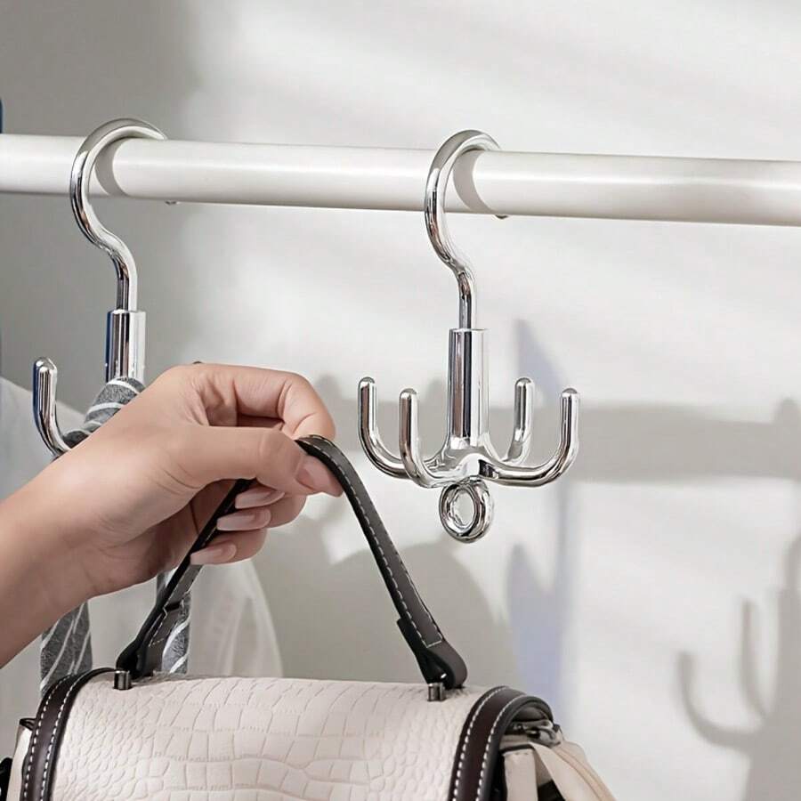 1pc Four-Jaw Hook, Rotatable Hook, Multi-Purpose Bag Hook, Swivel Hook