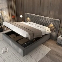 Mattress & Box Spring Sets - אפור + קטיפה + 160 ס"מ * 200 ס"מ - ראה 12