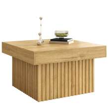 Elegant Wooden Coffee Table With Particleboard Top And MDF Base – Modern Design, Sturdy And Versatile, Ideal For Living Room, Dining Room And Office – 79 X 79 X 46 Cm - Wood Color - View 5