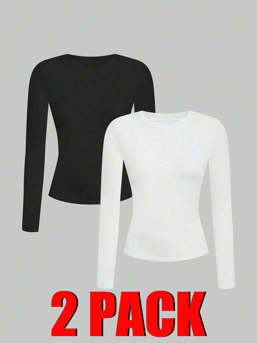 女式上衣 - 黑色 白色 - 查看 1