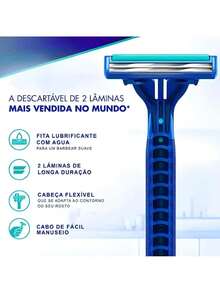Kit 24 - Disposable 2-Blade Razor - Bleu et Blanc - Voir 4