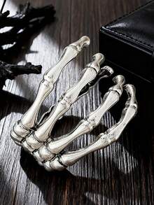 Exaggerated Hollow Skull Claw Bracelet, Vintage Gold-Color Bracelet Jewelry, Halloween Party Gift For Women