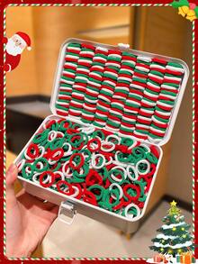 200/300/400pcs Women's Christmas Basic Hair Scrunchies, Simple & Fashionable Design, Suitable For Christmas & New Year Hair Styling