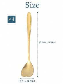 1pc Stainless Steel Heart-Shaped Modern Creative Coffee/Tea Spoon, Stirring Spoon, Cake Spoon, School Supplies, Material, Dishwasher , Suitable For Holiday Gifts, Valentine's Day, Anniversary - Multicolor - View 6