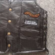 Icebanner USA Eagle National Flag PU Leather Motocycle Biker Vest For Adult Men, Black, Medium, Lace To Side, Live To Ride, BORN WILD STILL WILD, FREEDOM ISN'T FREE - 黑色 - 查看 6