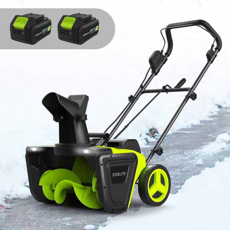 Deli Steelite 2x21V Cordless Snow Blower, 20" Brushless Motor, 850 Lbs/Min With 2x4.0Ah Batteries - 美規A型插(110-127V) - 查看 1