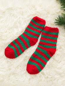 Women Christmas Fuzzy Socks - Fluffy Winter Warm Cozy Striped Crew, Women's Christmas Cold Resistant And Warm Home Soft Floor Socks, Colorful Warm Fuzzy Crew Socks Cozy Soft For Winter Indoor, Warm Sleeping Socks For Winter Holiday Home. - Multicolor - View 14