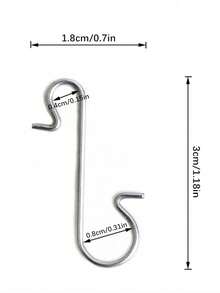 100 件圣诞装饰挂钩 S 形圣诞挂钩 DIY 圣诞树悬挂装饰挂钩用品适用于家庭派对、圣诞节