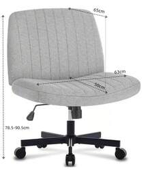 Ergonomic Office Chair Cross-Legs With Wheels - Grey - View 2