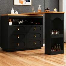 Bar Tables - Black + MDF - View 1