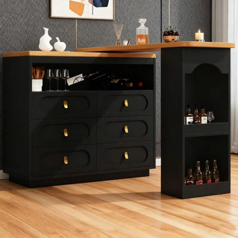 Bar Tables - Black + MDF - View 1