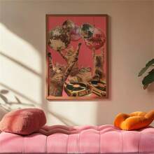 1pc Fun Disco Cat Matte Poster Art Print, Colorful Wall Art, Gift For Cat Lovers, Playful Aesthetic, Party Vibes, Cat Art Home Decor Posters Canvas Painting Wall Arts Room Home Decoration Unframed - Multicolor - View 10