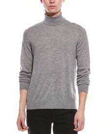 Bruno Magli Merino Wool Turtleneck Sweater - Xám - Xem 2