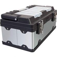 Tool Organizer/TrayRoad Dawg ROAD DAWG A5519BD Torin - Caja de herramientas portátil de acero inoxidable de 18 pulgadas organizador con cerradura de metal compartimentos de tapa transparente y bandeja extraíble aceroTool Organizer/Tray - AceroinoxidableNegro - Ver 1