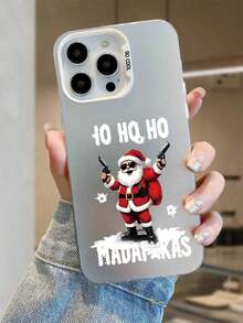 Funda navideña para phone 17 Pro Max con estampado de Papá Noel. Compatible con las series 17, 16, 15, 14, 13, 12 y 11. Diseño divertido y protector para adolescentes y mujeres. Parte trasera de TPU suave con motivos navideños. - Morado - Ver 2