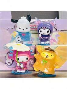 Sanrio Figurine de birou autorizate de Sanrio, Rainy Day Blind Box, Pachimari, Kuromi și Melody, pentru jucării de birou. Un cadou perfect pentru zile de naștere, sărbători, petreceri și absolviri.