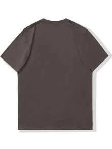 Camiseta 100% algodón para hombre con un elegante estampado de luna animado de alta gama. Camiseta informal y cómoda de manga corta con cuello redondo. Perfecta para primavera y verano, ideal para cualquier ocasión. Color liso, informal y para uso diario. Camiseta ligera y transpirable de manga corta para verano (Tallas S, M, L, XL, XXL y XXXL). - Gris Oscuro - Ver 3