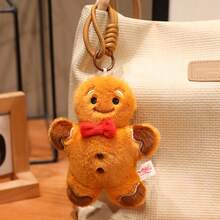 1 pieza Adorno colgante de muñeco de jengibre de Navidad de dibujos animados lindo, decoración navideña, muñeca de peluche de pudín, muñeca de bola de nieve, decoración de árbol de Navidad