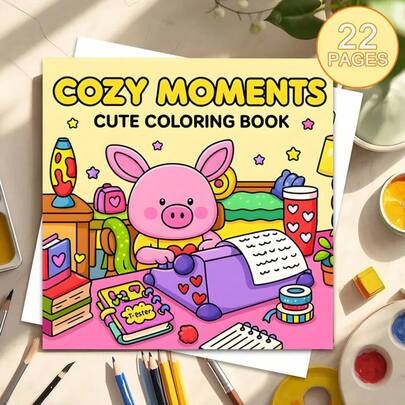 22-Page Thick Paper Comfortable Moment Coloring Book, Clear Lines, Perfect For Creative Relaxation And Fun Crafts - Ideal Birthday Or Party Gift