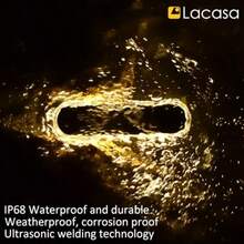 Step LightsLacasa Luces Solares Jardin 4 Pack LED Lámpara Solar Exterior IP68 Impermeable Luz Solar del Piso Auto ON/OFF Lámparas Solares para Step Garaje Camino Patio Deck Dock Valla - Blanco Cálido 2700KStep Lights - AlargadaBlancoClido - Ver 5