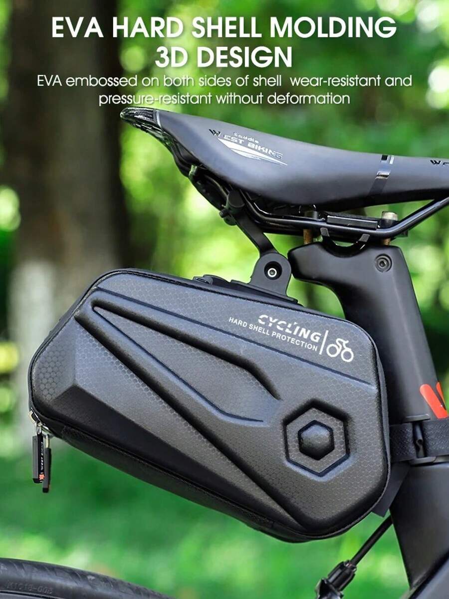 1pc Mountain Bike Frame Bag, EVA Waterproof Thick Bicycle Front Tube Bag, Bicycle Phone Holder Accessory - Multicolor - View 1