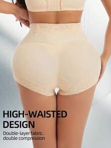 One Set Of Women's High-Waisted Panties Fabric Soft Elastic Good Leg Lace Decoration Daily Wear Comfortable - màu sắc - Xem 2