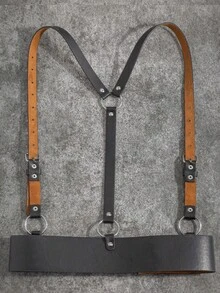 1pc Women's Gothic Style Fashion PU Leather Suspender, Suitable For Halloween Party Or Daily Wear