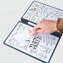 Portable & Fashionable A5 Reusable Whiteboard Notebook: Weekly Planner, Faux Leather Memo Pad, Free Whiteboard Marker And Eraser Cloth,School Supplies,Back To School,White Board - Multicolor - View 1