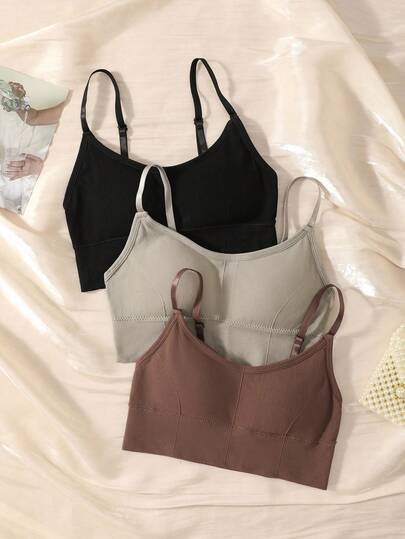 3pcs/Set Women's Breathable Wireless Removable Pad Backless Bra