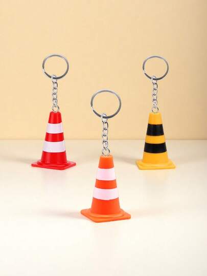 1 pieza Llavero con diseño de cono de tráfico, llavero creativo, cadena de anillo de mini cono de tráfico, llavero de fiesta, llavero de mini cono de tráfico, llavero divertido, encanto de teléfono móvil, llavero de muñeca, llavero de bolso, llavero de pareja, llavero de coche, cordón de llave, accesorio de llavero, llavero para mochila, regalo de cumpleaños, regalo para amigos