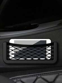 kumim 1/2PCS Elastic Car Storage Net Bag, Mesh Cargo Net Organizer For Trunk & Seat Back, Car Hanging Storage Pouch For Phone, Bottles & Travel Items, Adhesive Wall Storage Net, Auto Interior Accessories, Vehicle Organization Essentials For Daily Commute, Road Trips, Back To School & Travel Use - Multicolor - View 8