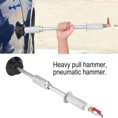 Gets Precision Air-Powered Car Dent Puller Featuring Strong Suction Cup Mounts And Slide Hammer For Effortless Auto Body Panel Repair And Dent Removal.