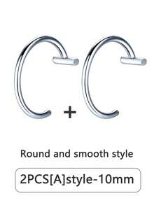 2个/1个朋克风唇环，时尚唇部饰品，钛钢材质，男女皆宜，适合日常佩戴、海滩、日光浴、派对、情人节、万圣节、圣诞节、母亲节、返校季、生日等场合，是送给女友/男友/父母/同学的理想礼物，Y2K风格配饰 - 銀色 - 查看 20