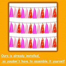 3P Metallic Fringe Tassel Banner Garland Foil Tinsel Streamer Wall Hanging Curtain Backdrop Banner For Parade Floats, Graduation Decorations, Father's Day Party Decoration(Silver)Halloween Christmas New Year - 亮粉色 橘色 淺粉紅色 - 查看 3