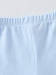 3pcs Baby Cotton Pants, Light Blue, Heather Gray - Multicolor - View 2