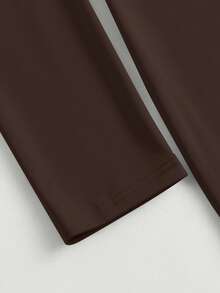 Maternity Solid Color Round Neck Long Sleeve Fitted Casual Dress