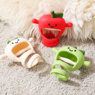 Infant Soft Silicone Apple Shaped Teether, Baby Teething Chew Toy, Soothing Massager For Newborns, & Durable, Ideal For Christmas, Halloween, Birthday Gifts