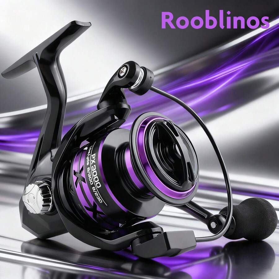 1pc Rooblinos PX Purple Fishing Reel, Metal Cup Smooth Spinning Reel, Suitable For Saltwater