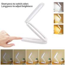 1pc LED Foldable Rechargeable Desk Lamp, Small Night Light, Student Eye-Care Study Lamp, Touch Sensor Handheld Table Lamp For Bedroom, Dorm, Outdoor, Travel, Gift - Tricolor - View 6