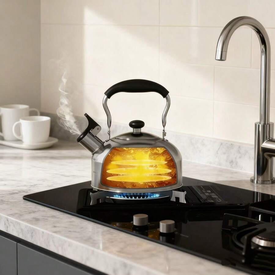 Stainless Steel Whistling Tea Kettle, Suitable For Stove, Gas And Electric Cooktop - Large Capacity, Rust-Proof, Lightweight & Durable, Portable, Easy To Clean, Ideal For Camping, Hiking, Home, Office, Restaurant - No Electricity Required - - - View 1